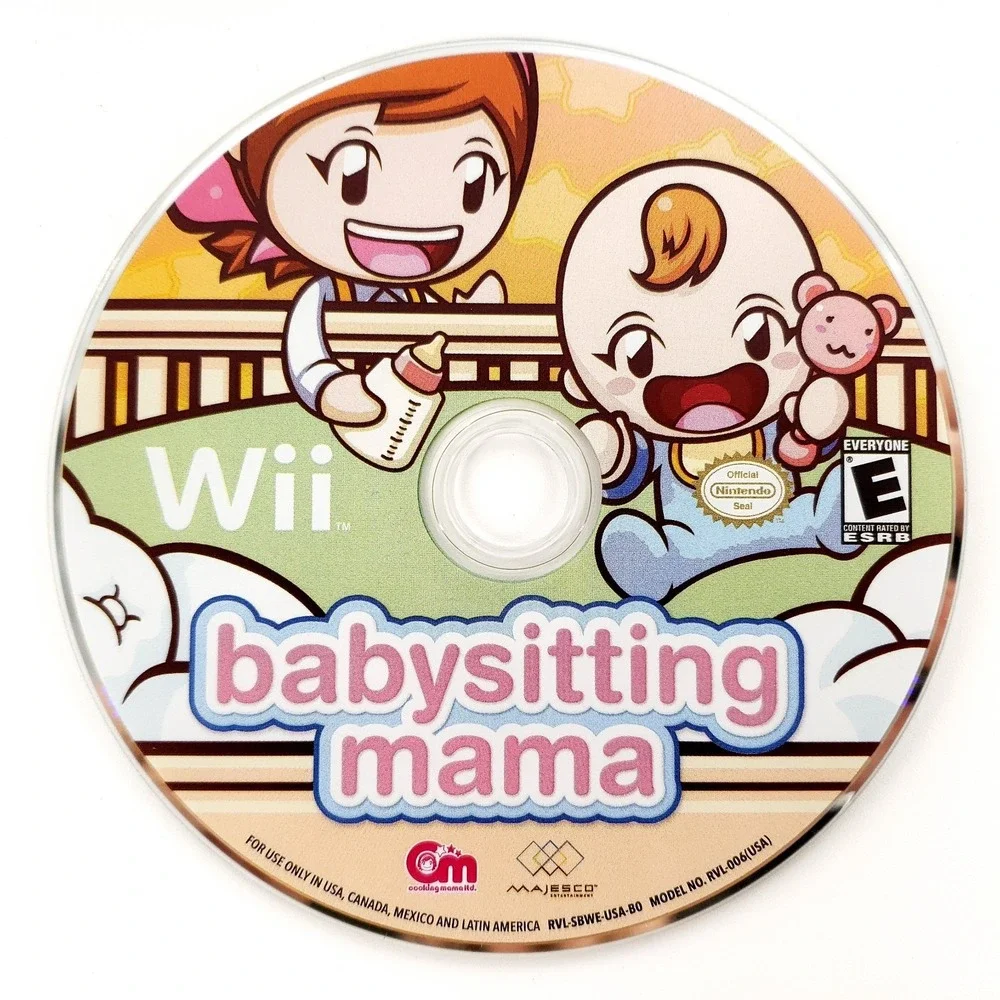 Babysitting Mama Complete w/ Interactive Baby Plush Nintendo Wii Tested & Works